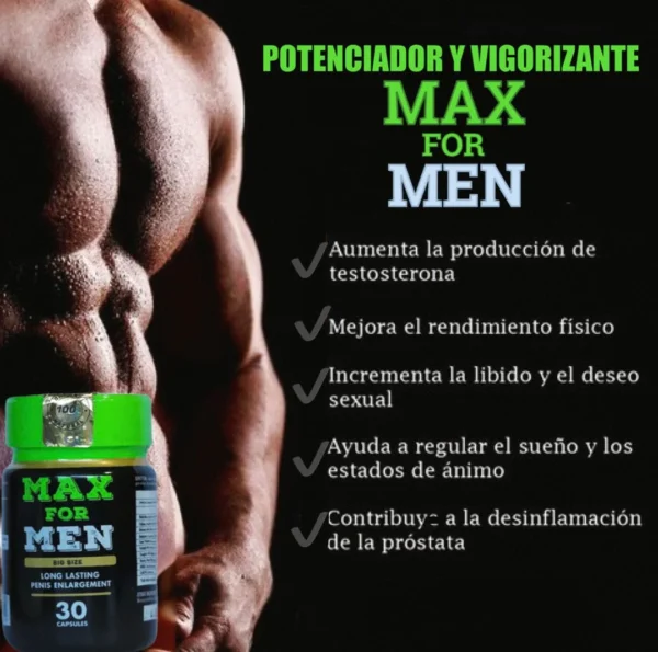 1 MAX FOR MEN X30 Vigor Sexual y Salud Prostática  - Imagen 2